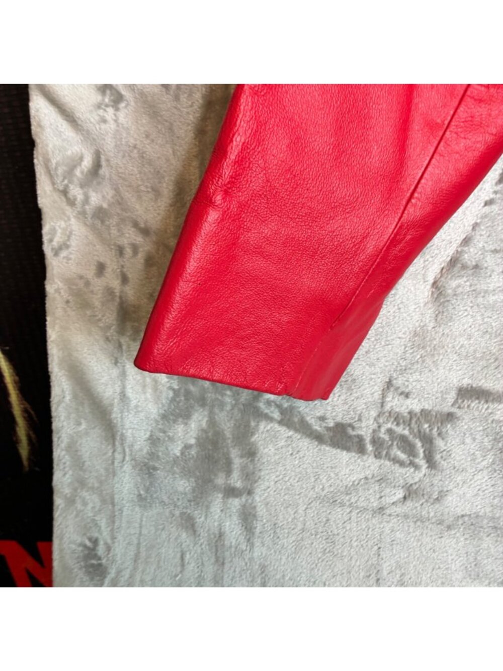 Pamela McCoy Red Genuine Leather Jacket With White Embroidered Details Size 1X - Picture 8 of 13